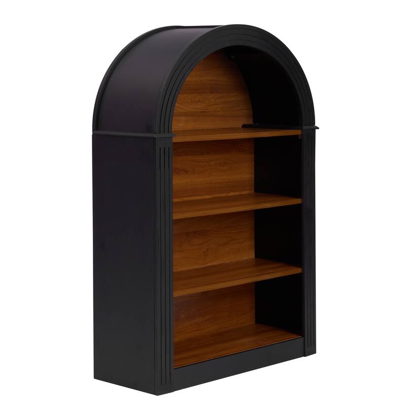 4-Tier Arched Bookcase, Modern 45.66" Arch Cabinet with Shelves for Living Room, Stylish Wood Open Display Bookshel