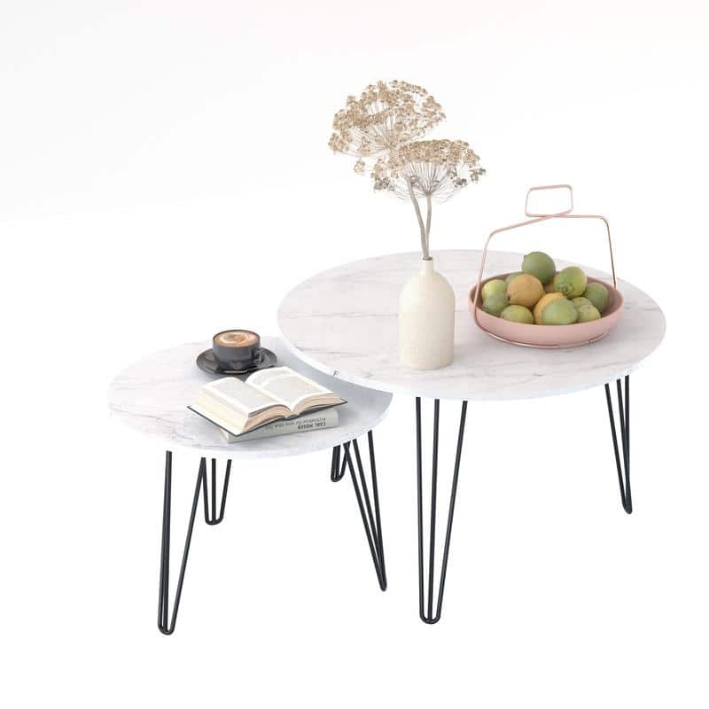 27.56'' Round Nesting Coffee Table Set of 2