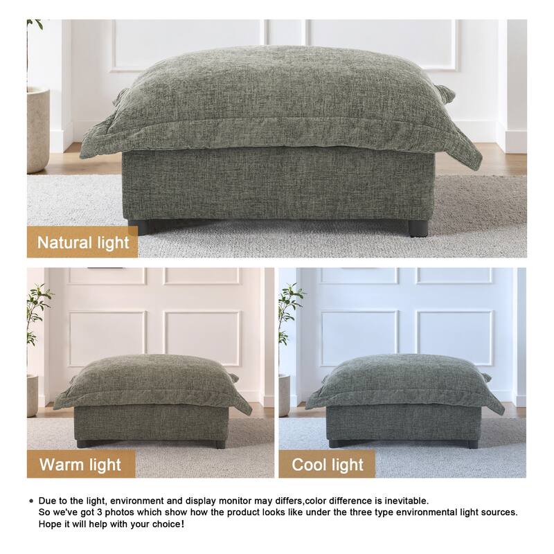 Modern Chenille Cloud Accent Ottoman