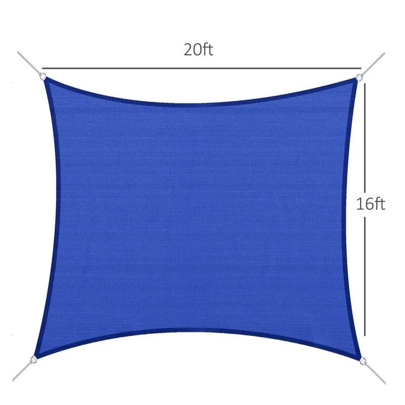 16'x20' Sun Shade Sail Canopy Outdoor Shade Sail Cloth for Patio Yard