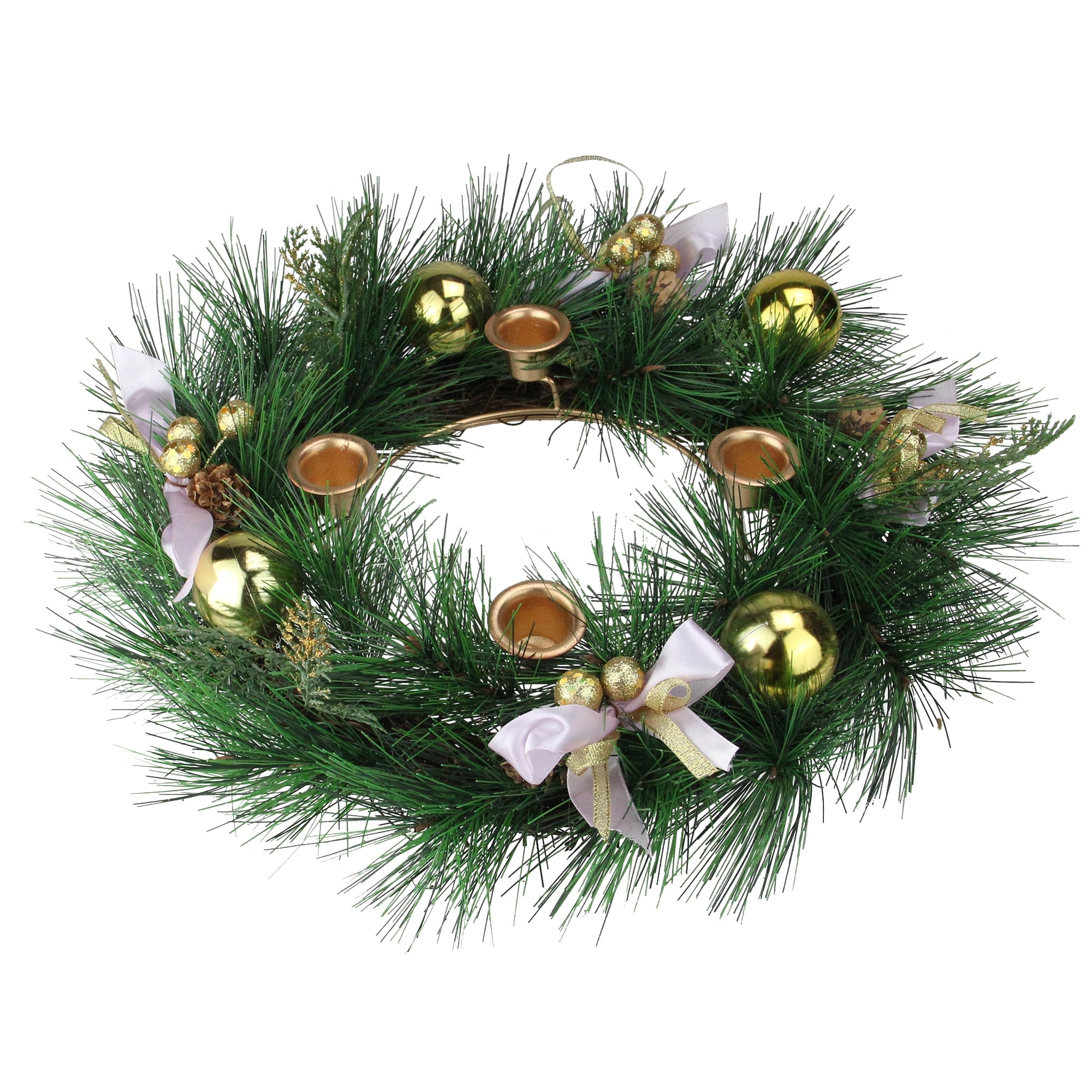 Shop 11 Decorated Pine Cone Glitter Christmas Advent Wreath