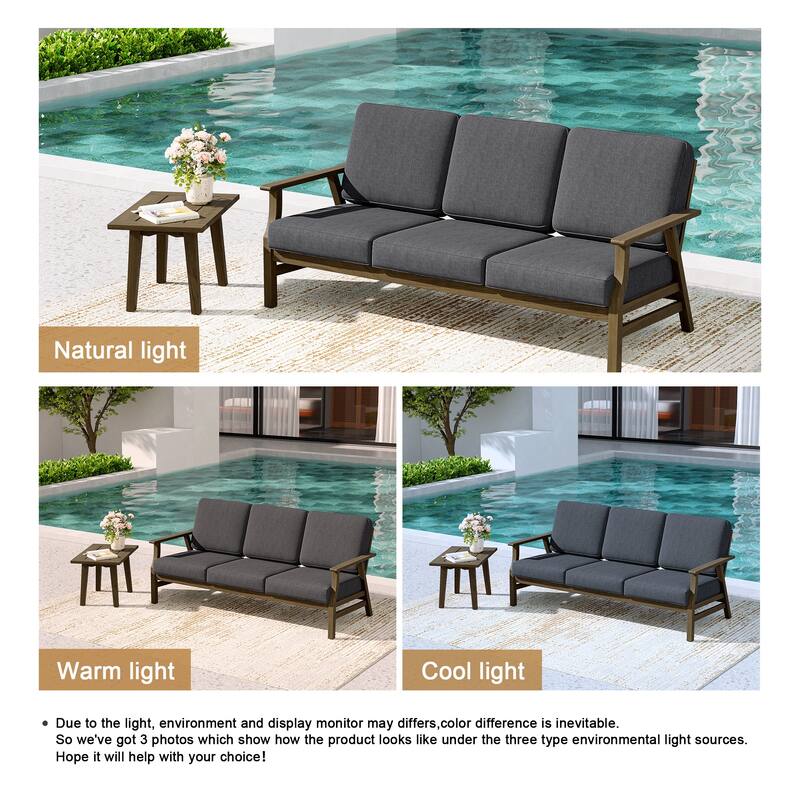 2-Piece Teak Outdoor Sofa Set with Table