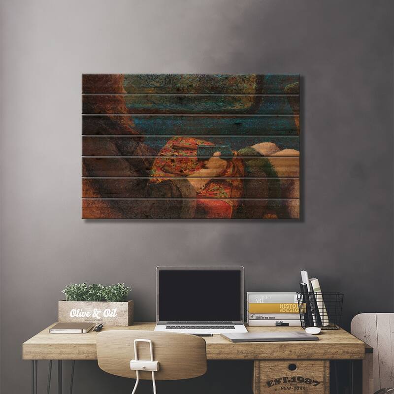 Penn Station Print On Wood by Iris Scott - Multi-Color