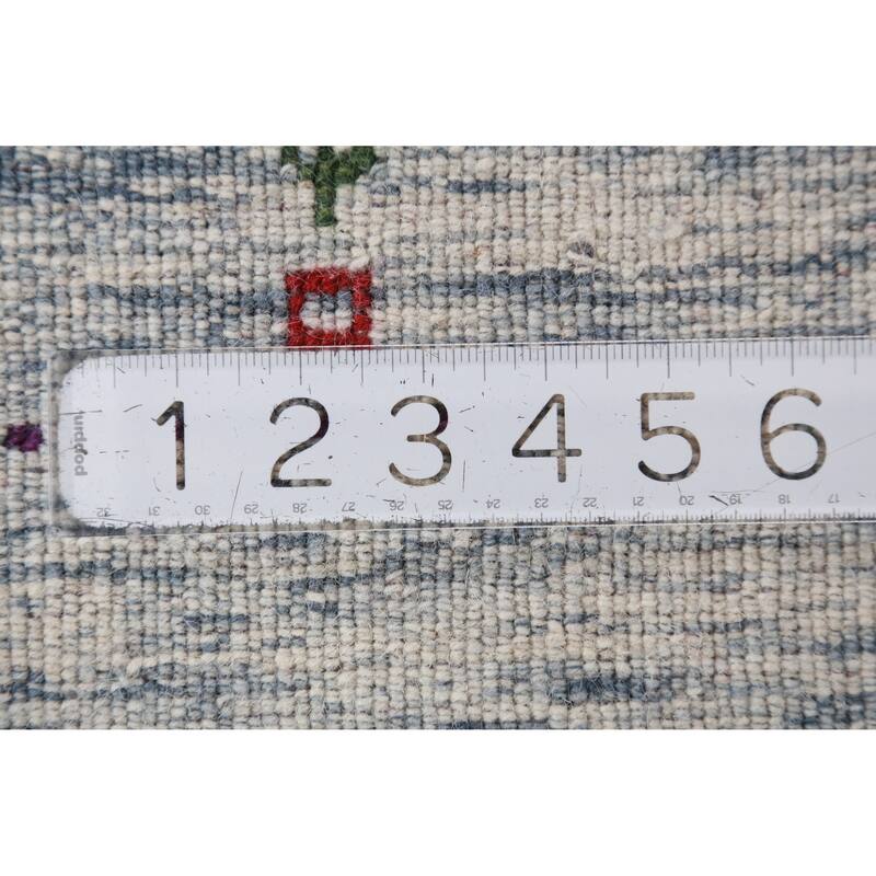 Hand Knotted Oriental 100% Wool Carpet Tribal Animal Pictorial Beige & Ivories Gabbeh Area Rug - 5' 9'' X 2' 9''