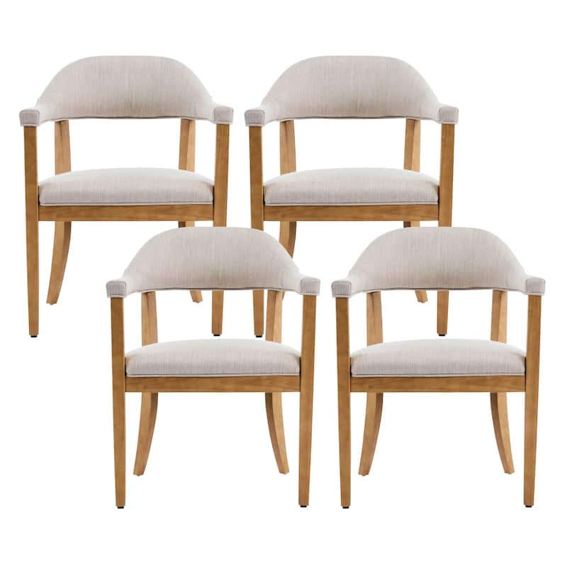 Christopher Knight Home - Upholstered Dining Arm Chair Set with High-Density Foam Padded Cushion & Curved Backrest - 23.62"W