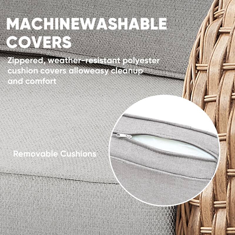 Outdoor Loveseat Sofa Patio Chairs with Swivel Chairs