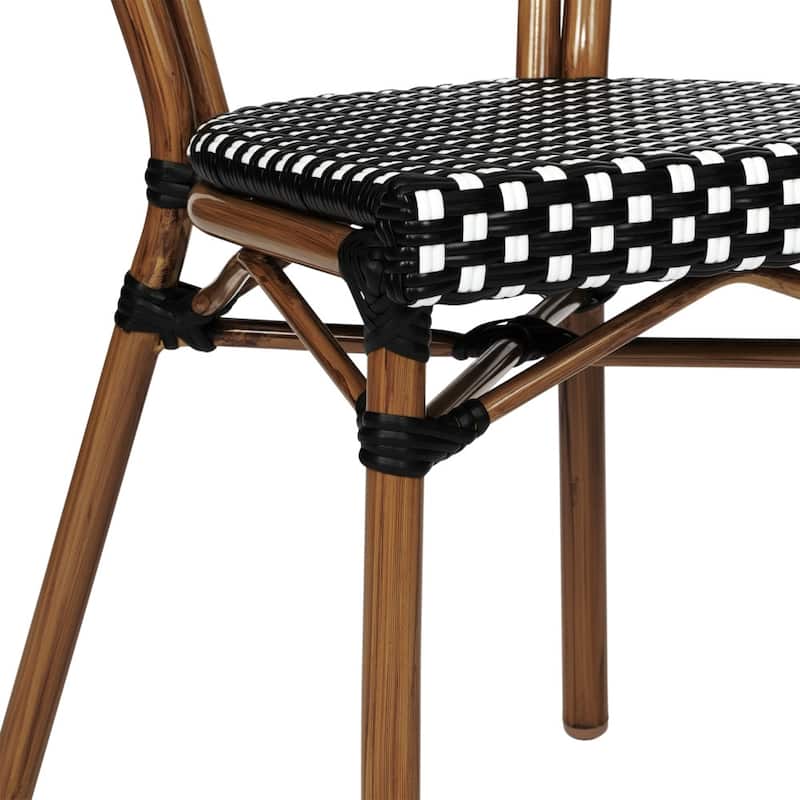 All-Weather Commercial Paris Chair with Black Metal Frame