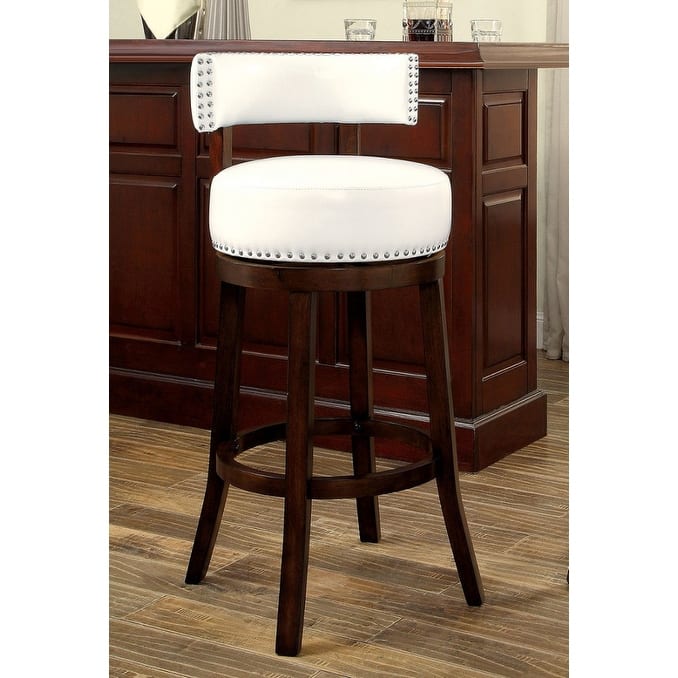 Shirley Contemporary 29" Barstool With pu Cushion, White Finish, Set of 2 - 40.5 H x 23.25 W x 23.25 L Inches