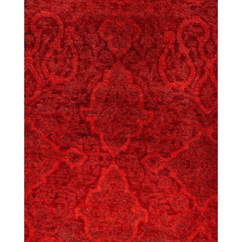 Contemporary Overdyed Wool Hand Knotted Area Rug - 3' 1" x 5' 2"