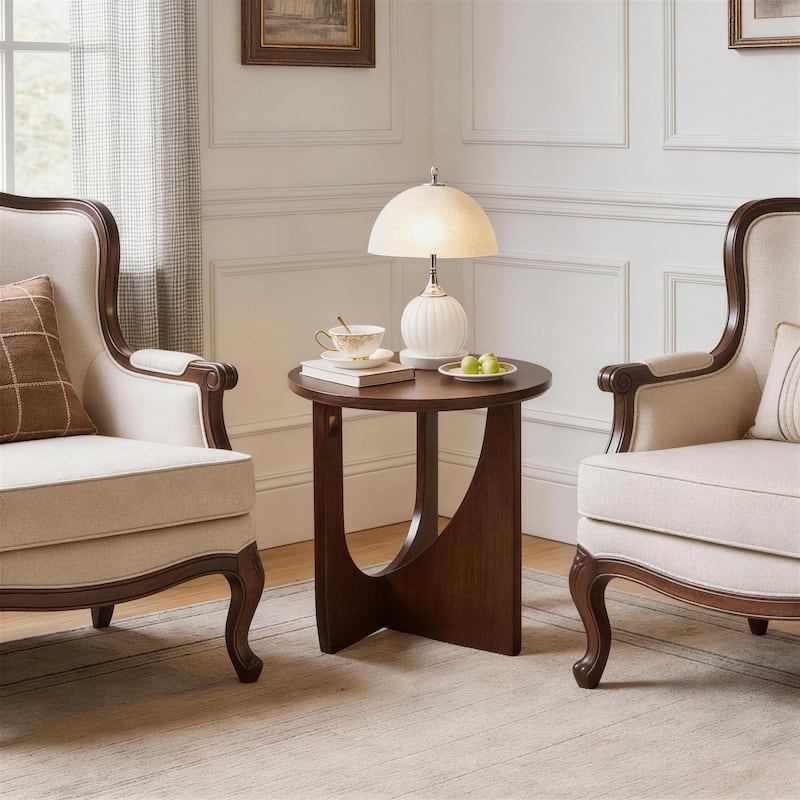 100% Solid Wood Side Table, Natural Wooden End Table,Rustic Center Table,Simple Accent Table for Living Room