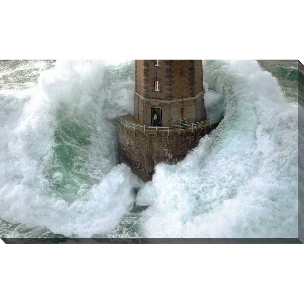 "Phares dans la Tempête - La Jument " by Jean Guichard Print on Canvas