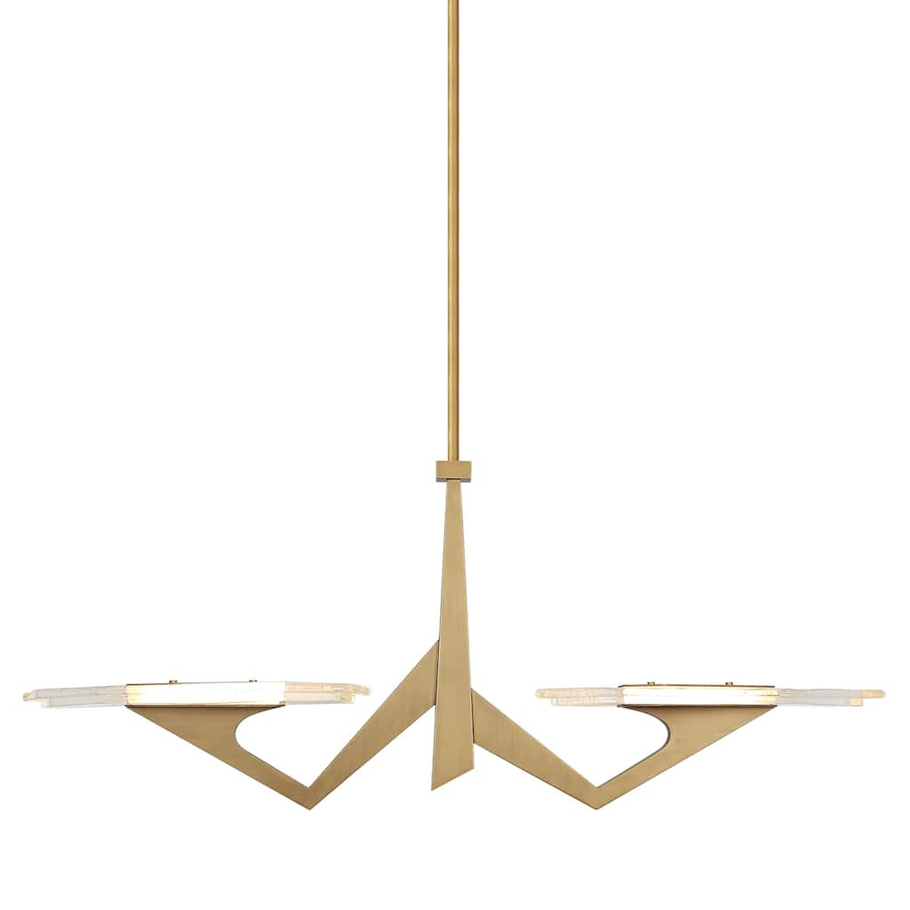 Varaluz Down the Wrong Path 2-Light Linear Pendant - Brass Kisser