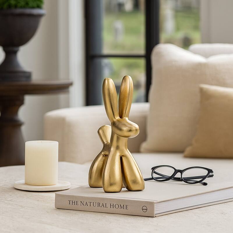 Modern Metal Balloon Dog Decorative Figurine - Gold - 6.5" x 3.25" x 8" - 6.5" x 3.25" x 8" - Gold/ Metallic