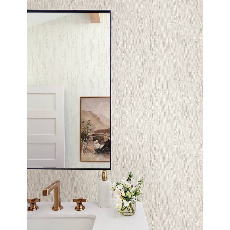 A-Street Prints Baris Rose Gold Stipple Stripe Wallpaper