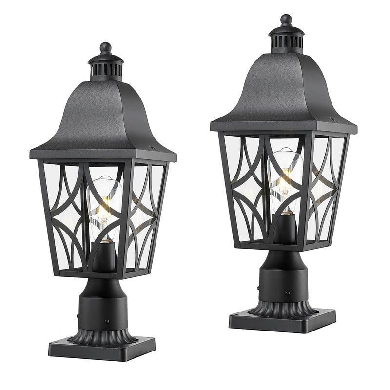 Waterproof Outdoor Post Lights (2-Pack) - Aluminum & Glass Deck Lights for Garden, Fence, Path, Patio