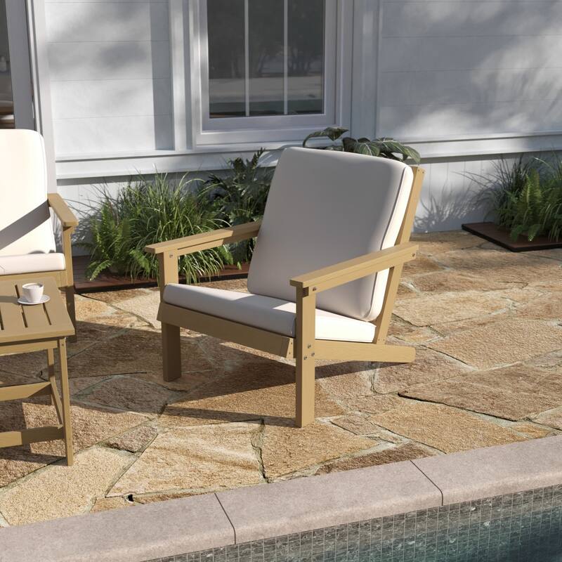 All-Weather Poly Resin Adirondack Style Chair & Cushions
