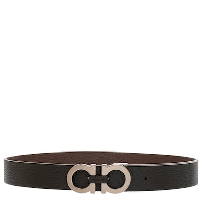 Salvatore Ferragamo Men's Reversible Double Gancini Buckle Belt 1.3" Wide