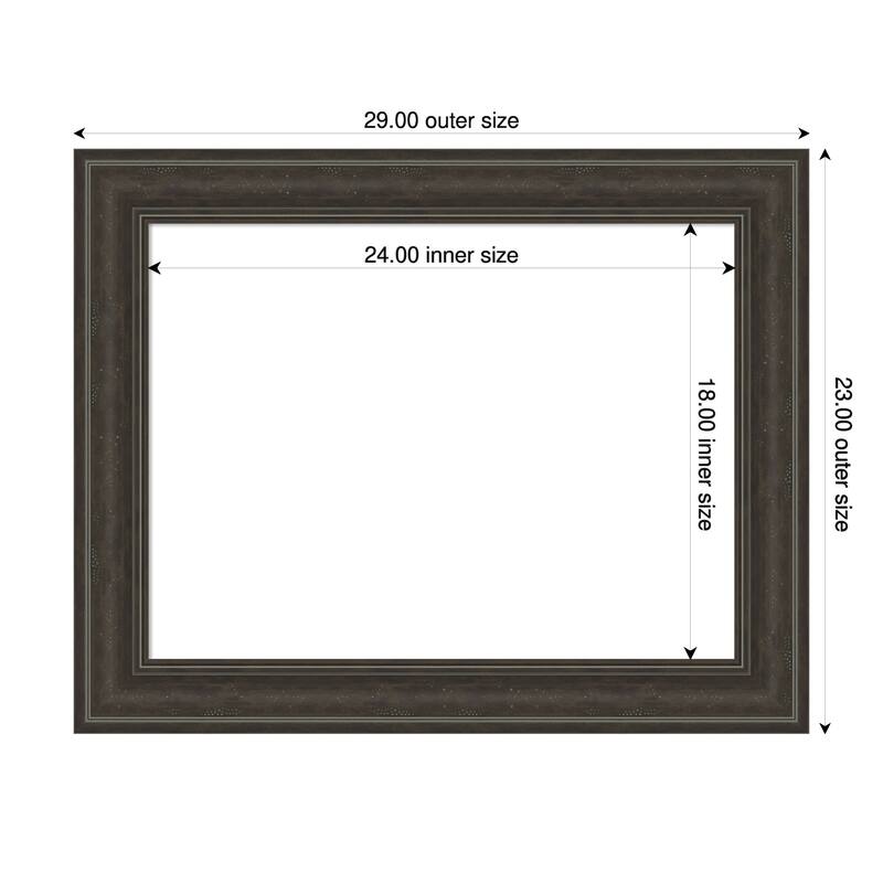 Amanti Art Shipwreck Black Framed Dry Erase Magnetic Board - 29 x 23 in - Shipwreck Greywash