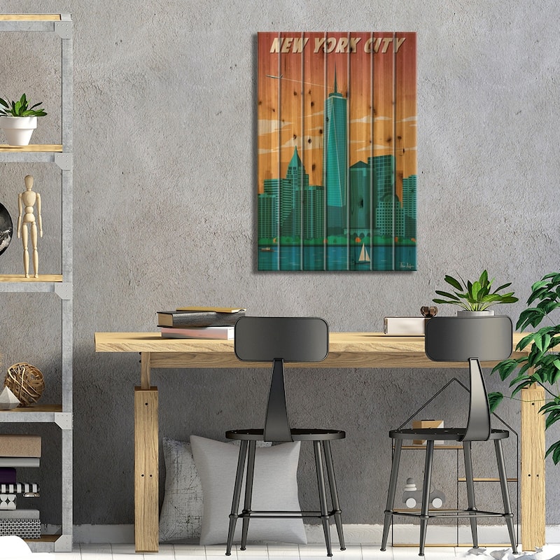 New York City II Print On Wood by IdeaStorm Studios - Multi-Color