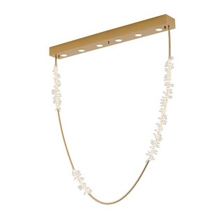 Gold Stainless Steel LED Chandelier With Clear Crystals - Bed Bath ...
