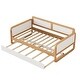 preview thumbnail 6 of 6, U-shape Daybed Twin Size Bed Solid Wood Frame Sofa Bed with Trundle Bed and Curved Guardrail for Adults, No Need Box Spring