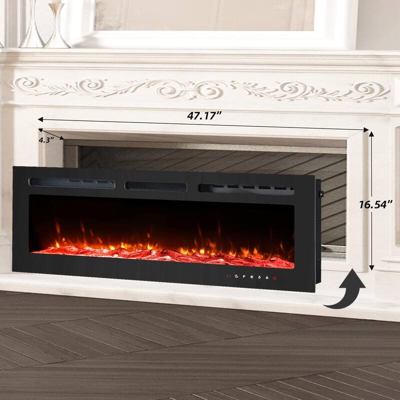 Electric Fireplace 12 Flame Color Wall Mounted