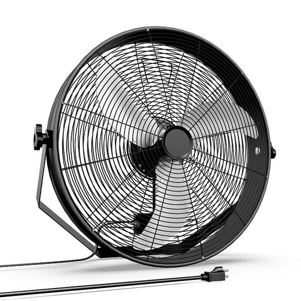 18 Inch High Velocity Wall Mount Fan with Rack, 3 Speed Industrial