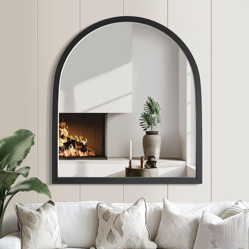 Wall Mirror Arched Mirror with Solid Wood Frame (Set Of 2) - 35*31