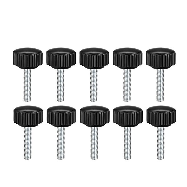 M4 x 20mm Male Thread Knurled Clamping Knobs Grip Thumb Screw on Type 10 Pcs