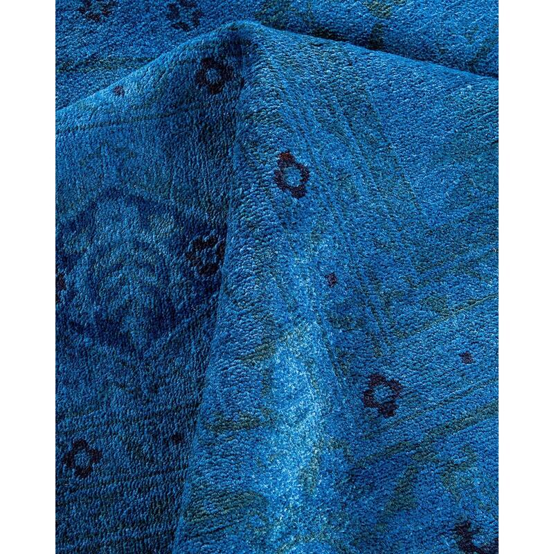 Vibrance, One-of-a-Kind Hand-Knotted Area Rug - Blue, 9' 1" x 12' 1" - 9' 1" x 12' 1"