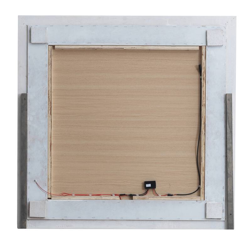 GDF Studio - Lorana Contemporary Mirror with LED Accent and Croc Texture