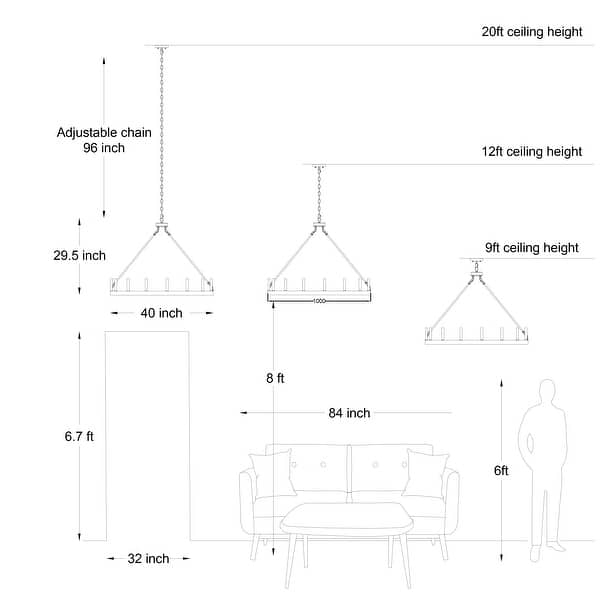 dimension image slide 2 of 7, Acroma 15-light Farmhouse Large Wagon Wheel Candle Chandelier with UL Certified - D40'' * H130''