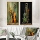 preview thumbnail 7 of 10, Designart "Bassoon Beauty Opulent Olive" Music Framed Art Set Of 2 - Traditional Wall Art Set Green Wall Decor 2 Pieces 25 in. wide x 28 in. high - Brown