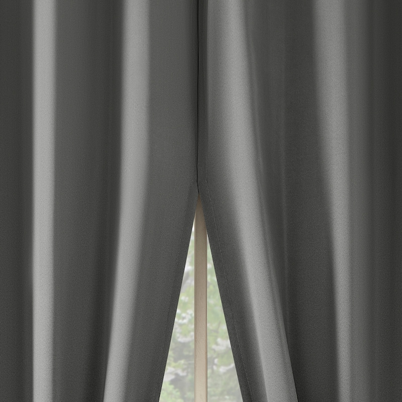 No. 918 Brandon 2-pack Magnetic Closure Room Darkening Grommet 2-Piece Curtain Panel Pair - 54" x 84" - Grey