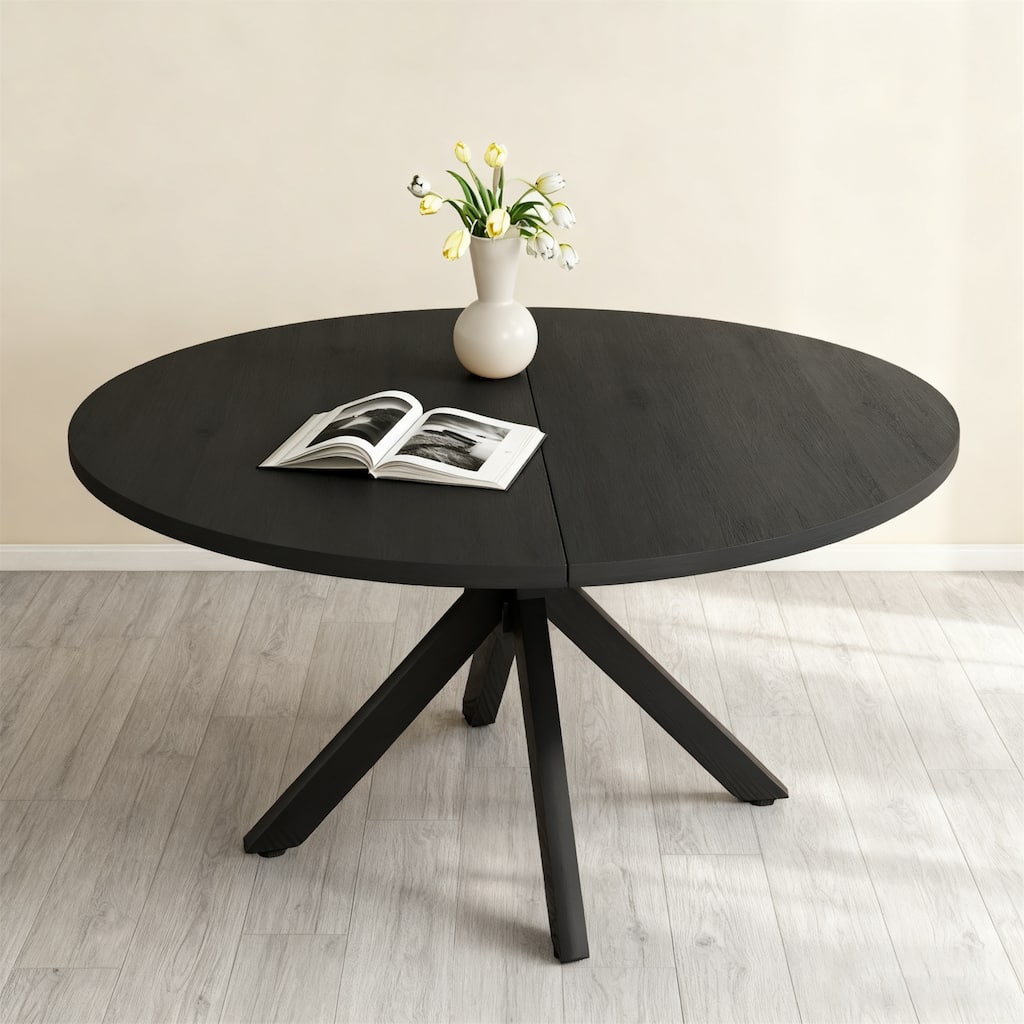 47 Inch Round Mid-Century Modern Dining Table for 4-6 People