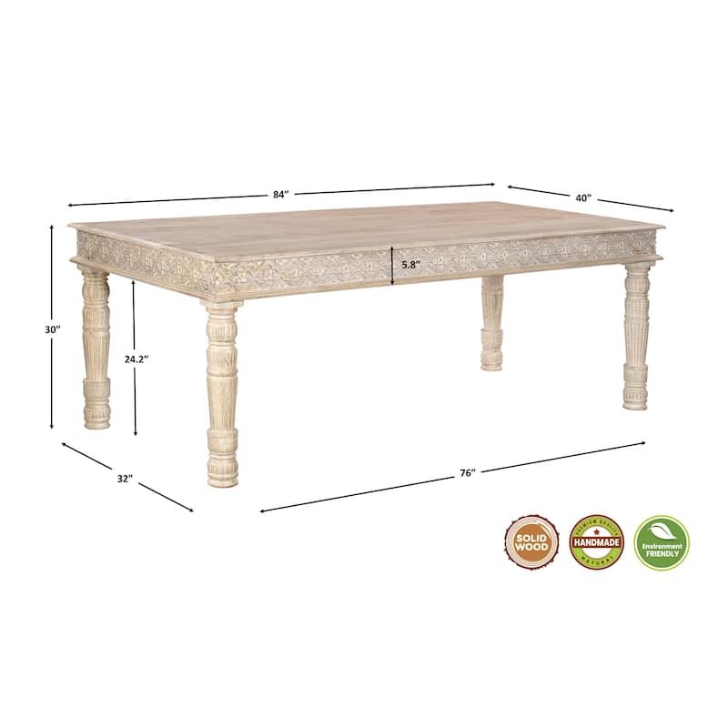 Milton Carved Solid Wood Dining Set