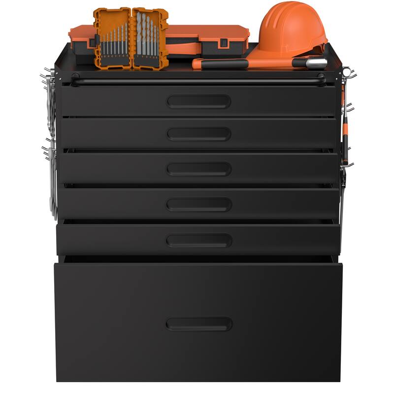 34.3" Rolling Tool Chest with 6 Drawers Mobile Garage Cabinet Organizer, All-Drawer Design for Small Parts & Tools