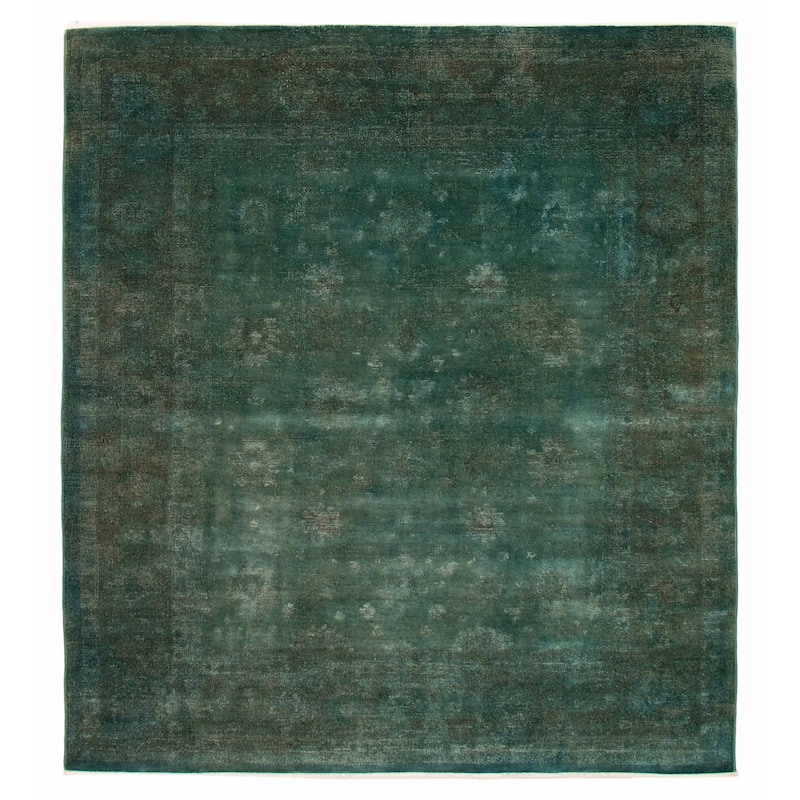 ECARPETGALLERY Hand-knotted Vibrance Green Wool Rug - 8'0 x 9'0 - Dark Green - 8'0 x 9'0