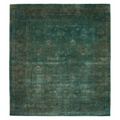 ECARPETGALLERY Hand-knotted Vibrance Green Wool Rug - 8'0 x 9'0