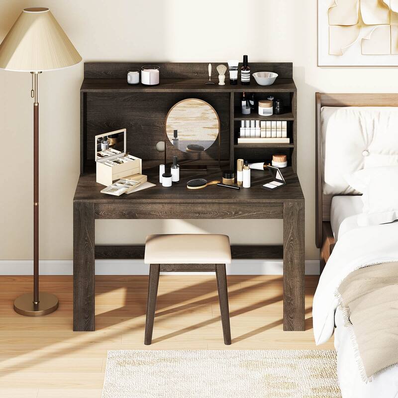 Costway Computer Desk with Hutch 2 Power Outlets USB & Type-c charging - See Details