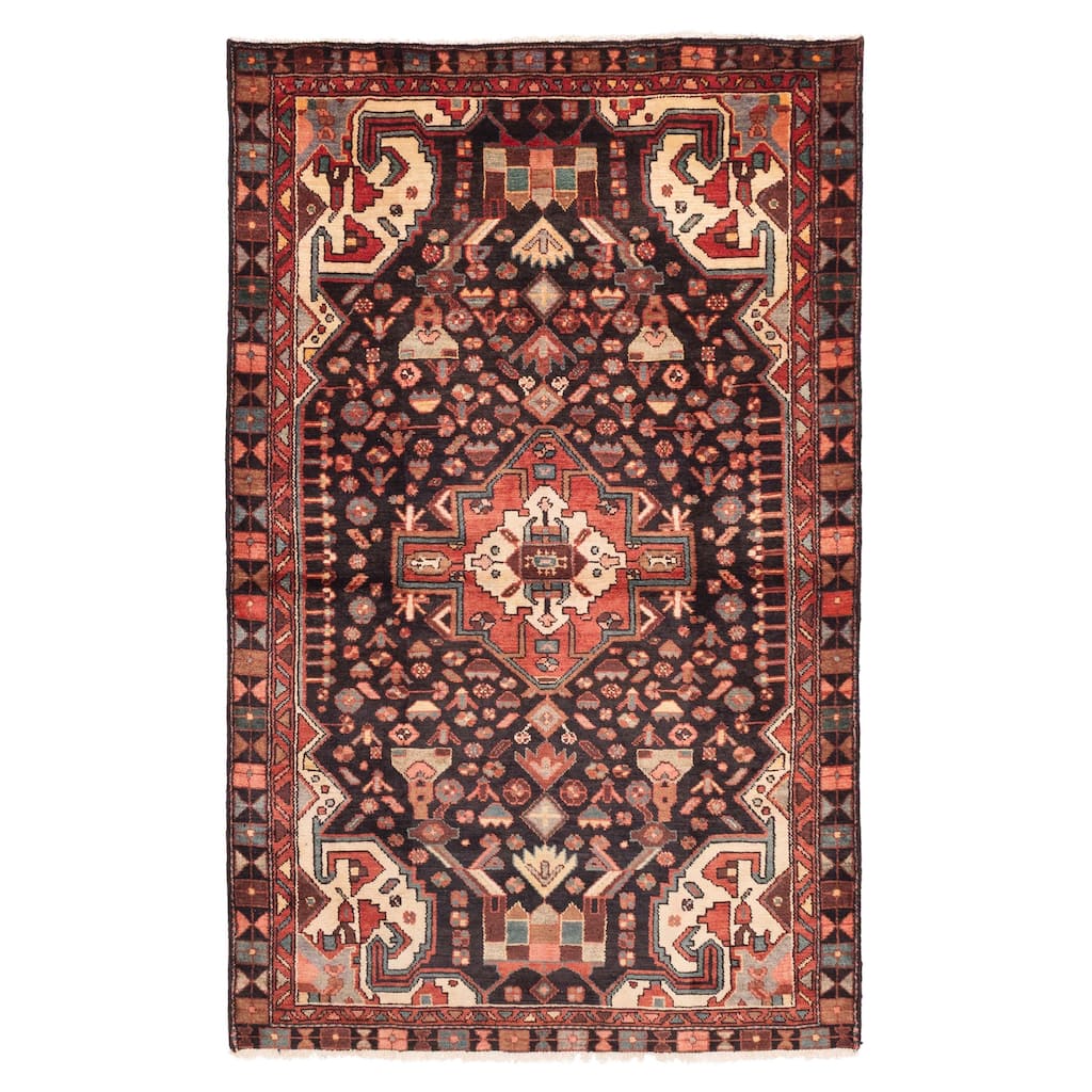 ECARPETGALLERY Hand-knotted Anadol Black Wool Rug - 4'5 x 7'5