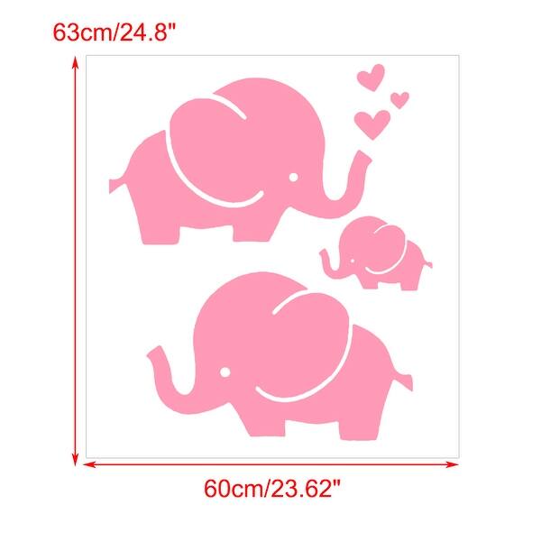 Shop Pink Elephant Pattern Self Stick Wall Stickers