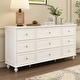 preview thumbnail 14 of 56, Timechee 63'' W Dresser White Chest Srorage Cabinet Lacquer Drawers