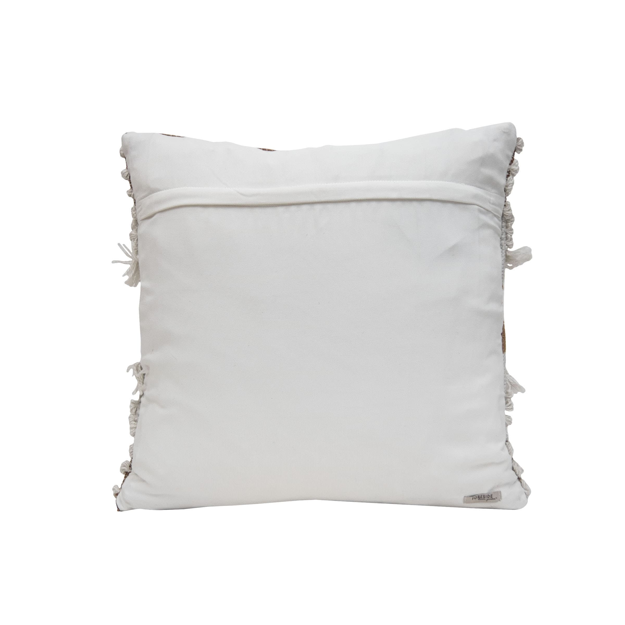 Tan & Black Tick Stripe 18x18 Hand Woven Filled Outdoor Pillow