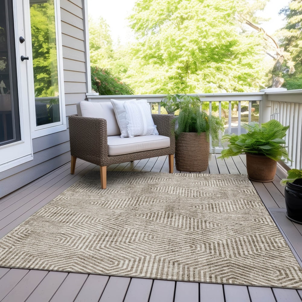 Machine Washable Indoor/ Outdoor Chantille Contemporary Maze Rug