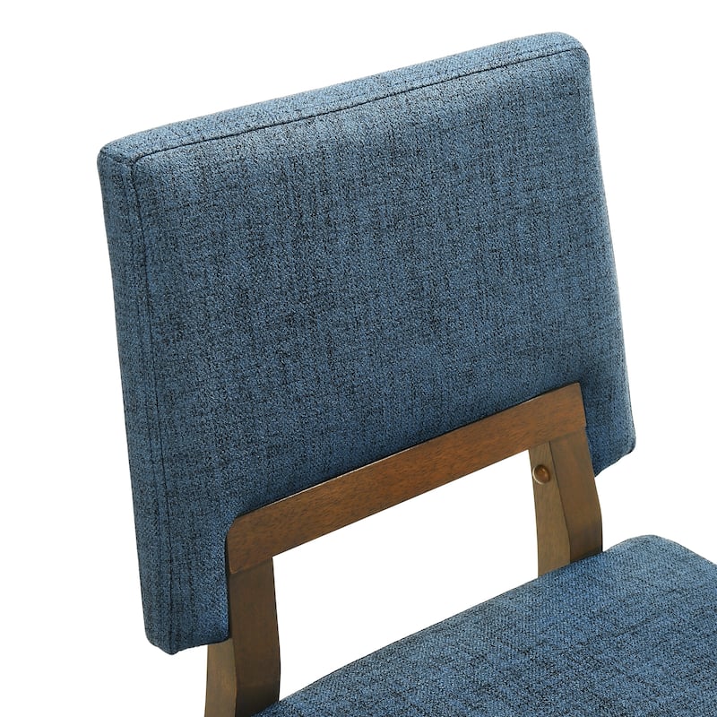 Channell Mid-Century Modern Upholstered Wood Dining Chairs - Set of 2