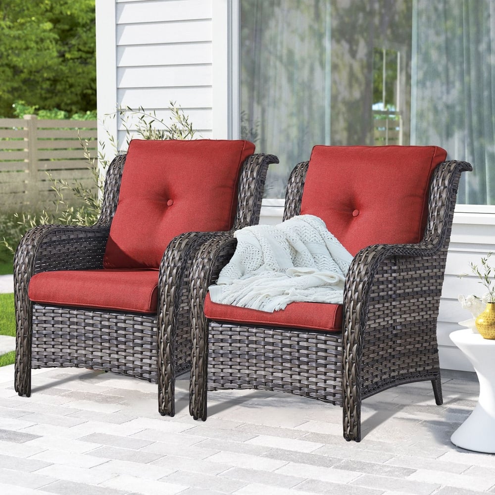 Gymojoy Outdoor Furniture Set Patio Wicker Chairs Set of 2