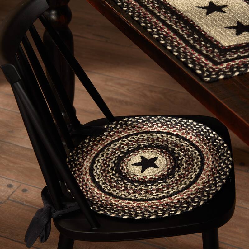 Colonial Star Jute Chair Pad Applique Star