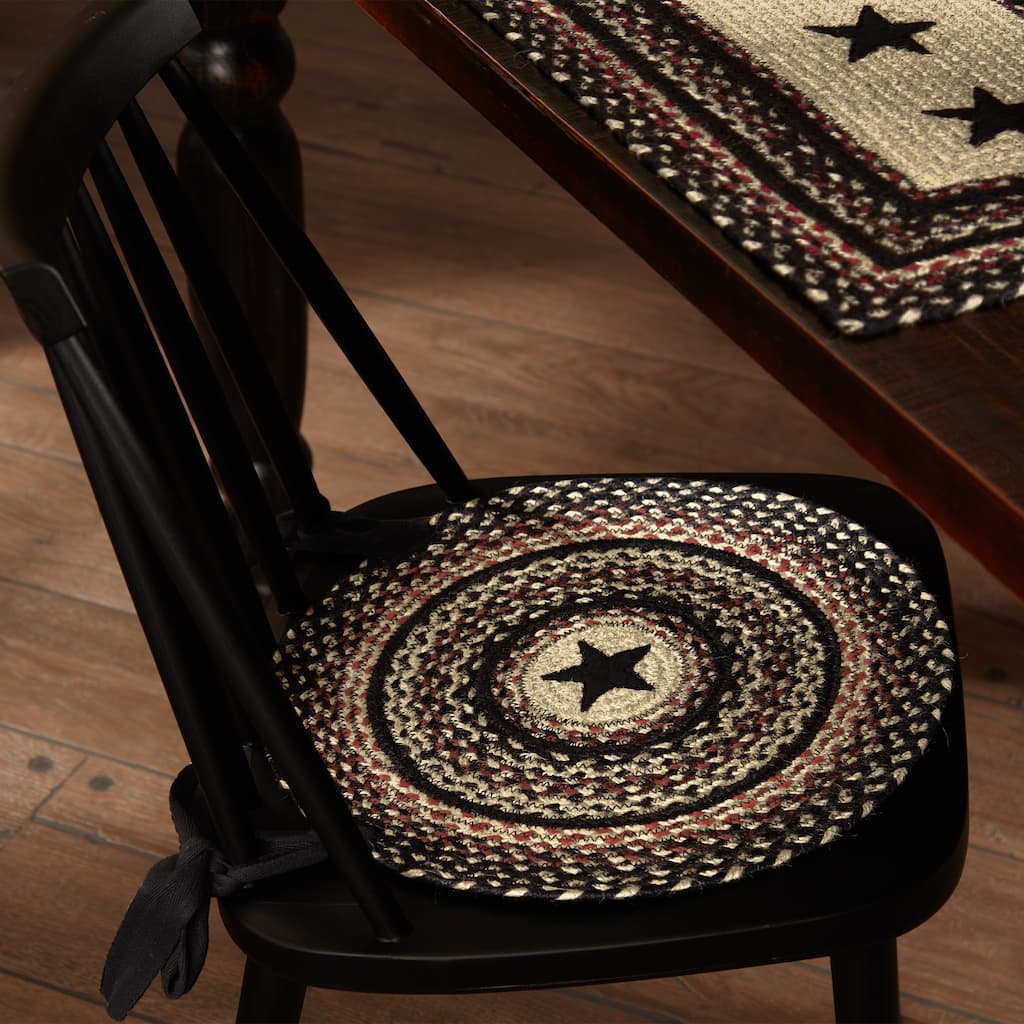 Colonial Star Jute Chair Pad Applique Star