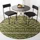 preview thumbnail 83 of 166, SAFAVIEH Arizona Shag Lotta Moroccan 1.2-inch Thick Rug 3'2" Round - Green/Ivory - Round